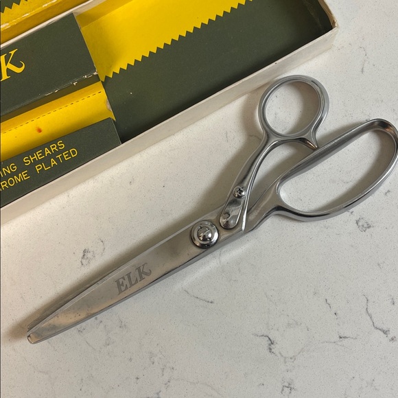 Vintage ELK Chrome Pinking Shears Chrome Plated Model “A” Size 9” - Picture 2 of 16